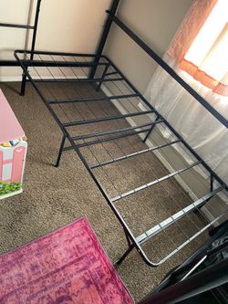 Foldable twin bed frame (steel) $30