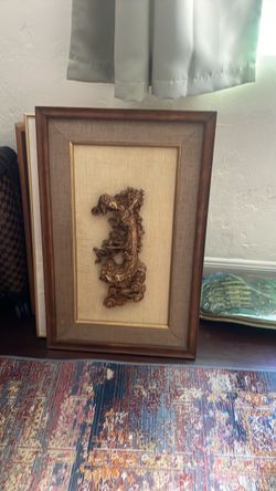 Framed 3D Dragon Relief Wall Art