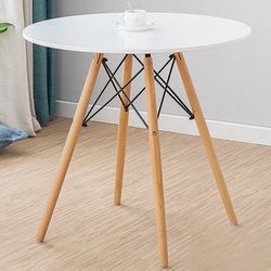 Round Solid Wood Base Dining Table