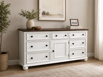 Beautiful White Farmhouse Sideboard / Buffet Cabinet – Solid Wood Top FREE DELIVERY 🚚