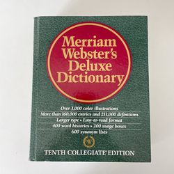 Merriam Webster's Deluxe Dictionary 10th Collegiate Edition (Hardcover, 1998)