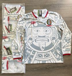 Team Mexico World Cup long sleeve Retro white  Jersey