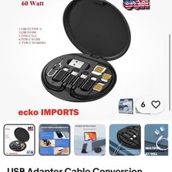 USB Adapter Cable Conversion Storage Box Multi-Type Charging Lines  USA