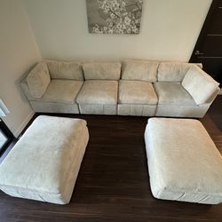 Sofa Set With Two Ottomans 