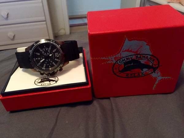 Tommy Bahama RELAXmo Men's RLX1184 Banana Pilot Black Dial Brown Accents Chronograph Watch