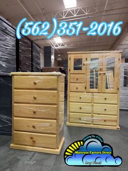Bedroom set wardrobe and dresser chest cajonera Comoda Pino closet