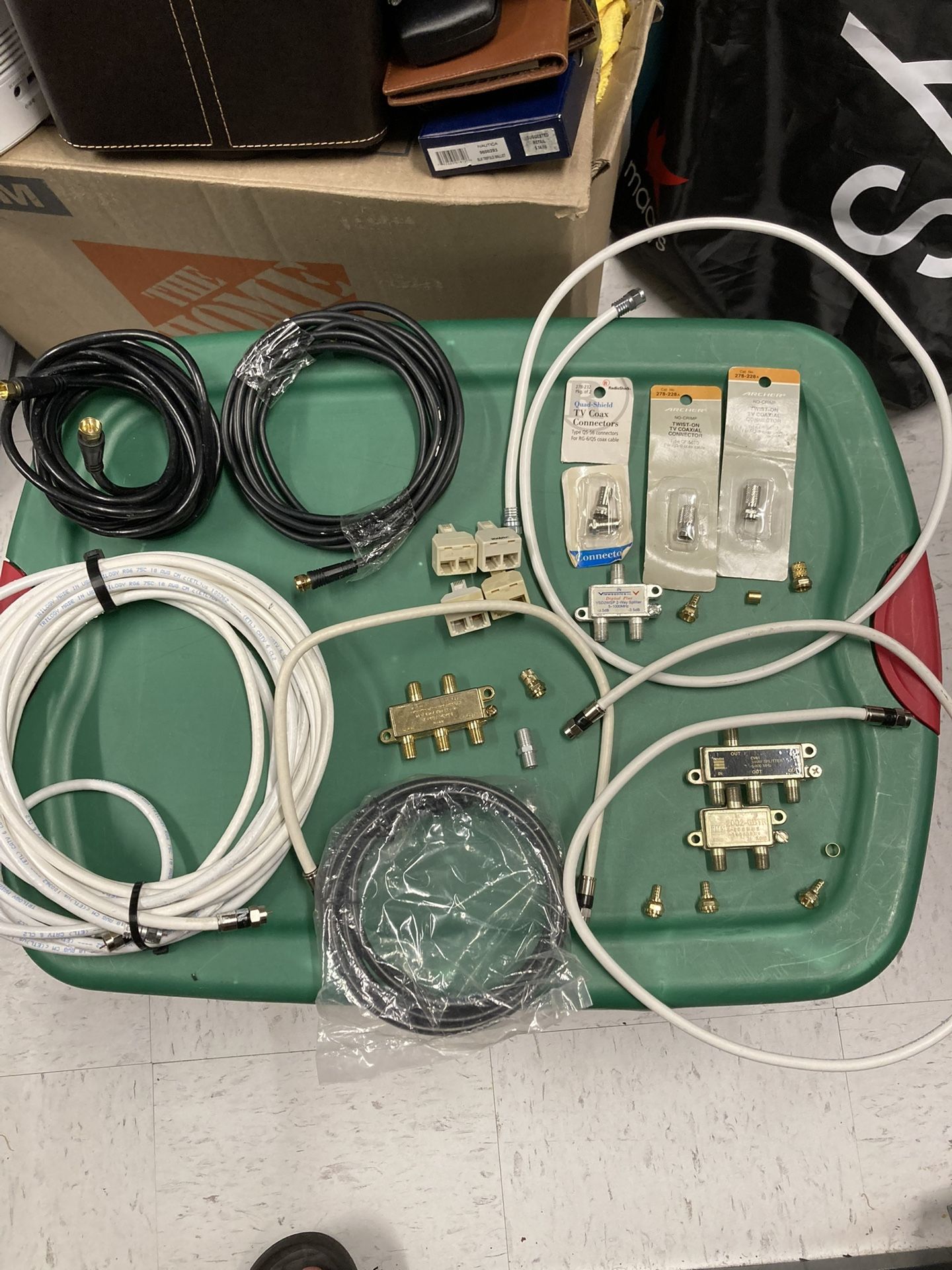 Various coaxial cables and connectors-20 count