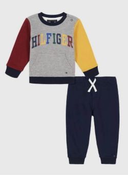 New Tommy Hilfiger Baby Logo Fleece and Jogger Set, 3-6 months