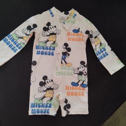 Brand New Disney For H&M Mickey Mouse Swimsuit Size 3 To 6 Months