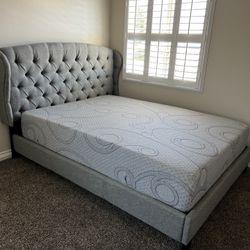 Queen Bed With Memory Foam Mattress Only 