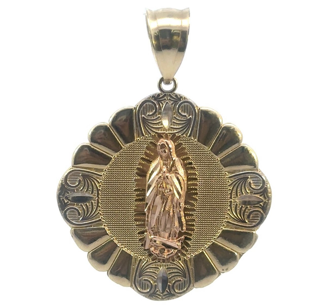 14k Rose Yellow White Gold Virgin Mary Pendant Charm Necklace GP3091329