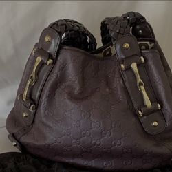 *Authentic**Swing Pelham Guccisima Brown Leather Shoulder Bag