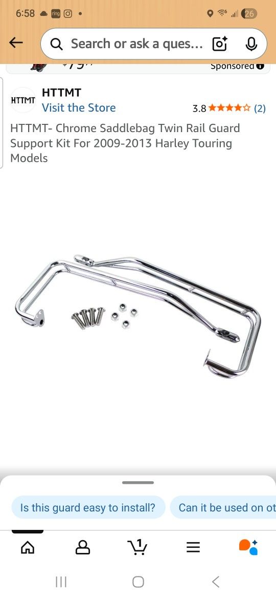 Harley Davidson Twin Rail Bag Guard