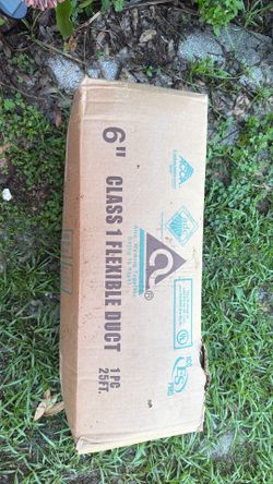 6”x25’ class 1 flex duct silver ac/heat