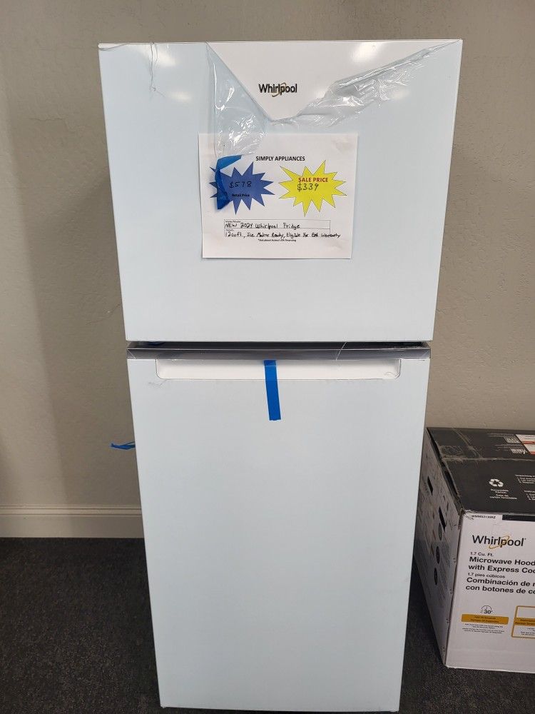 🧨4th Of July Sale! New Whirlpool Apartment Size 12cuft Fridge-Warranty Included