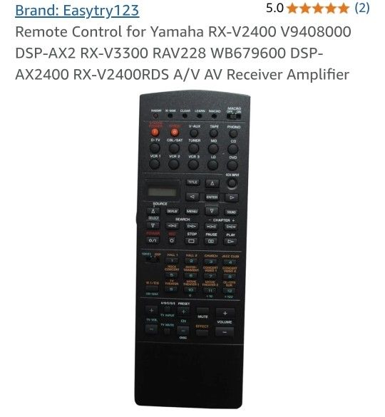 Yamaha Receiver Remote Control
