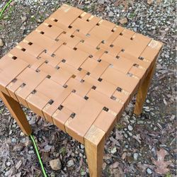 Nice Leather And Wooden Stool 