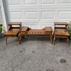 Ethan Allen Side Tables And Coffee Table Set 