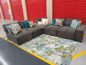 Modern 6 piece Gray Sectional Sofa