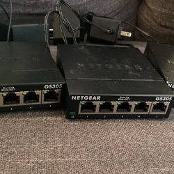 Three 5-Port Netgear GS305 Network Switches