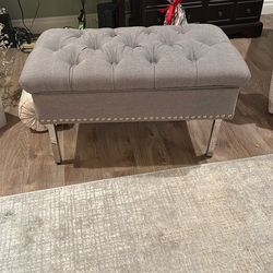 Grey Bench Ottoman