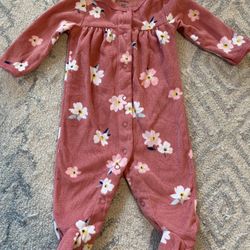 Baby Girls Clothes 3 Months Fleece Outfit Carter’s Floral Jumpsuit Romper 