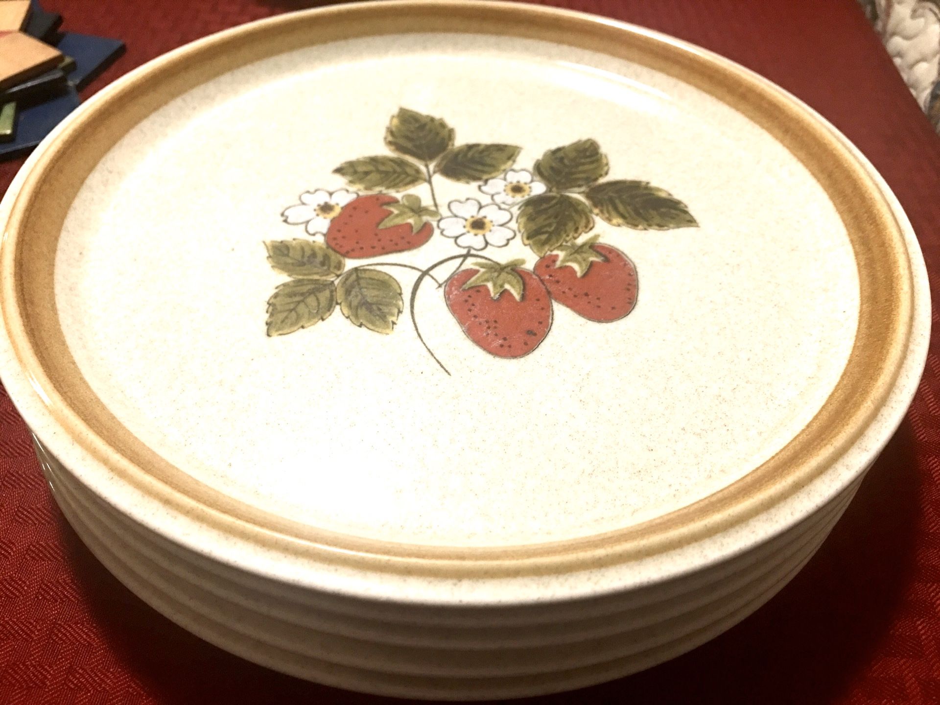 Vintage Mikasa Stone Manor Stoneware 5 Dinner Plates