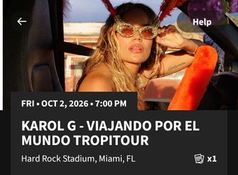 Karol G !!! Viajando Por el Mundo Tropi  Tour Concert 🎶 Ticket