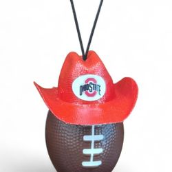 Ohio State Buckeyes Mini Cowboy Rodeo Hat Rearview Mirror Car Hanging Decoration