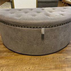 Tufted Storage Ottoman Bench – Nailhead Trim – End of Bed / Entryway