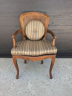 Vintage French Provincial Cane Back Armchair
