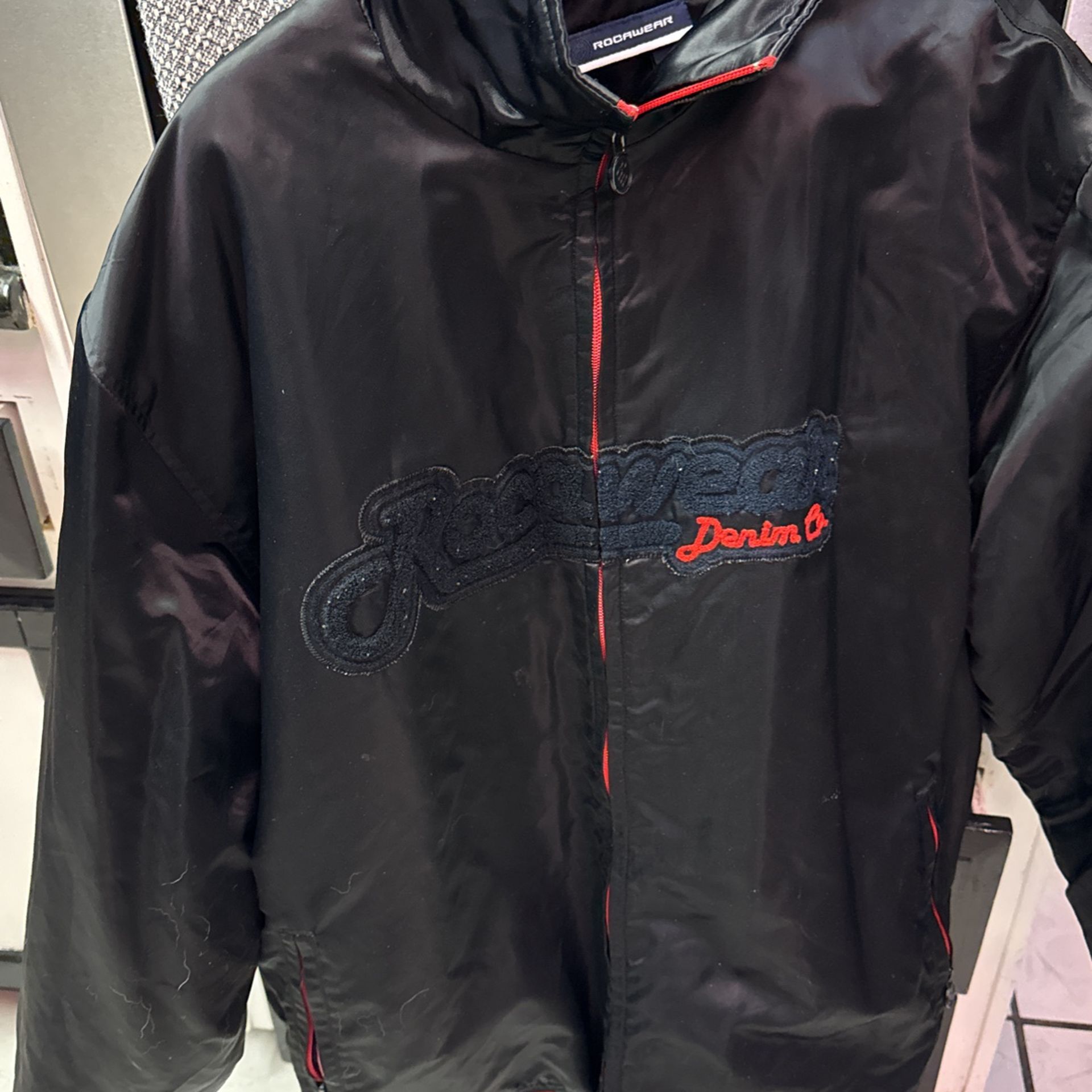 Vintage Roca Wear Satin Varsity Jacket -waterproof 2XL