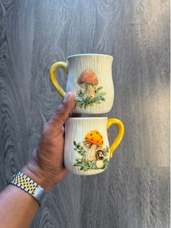 Vintage Ceramic Mushroom Cups
