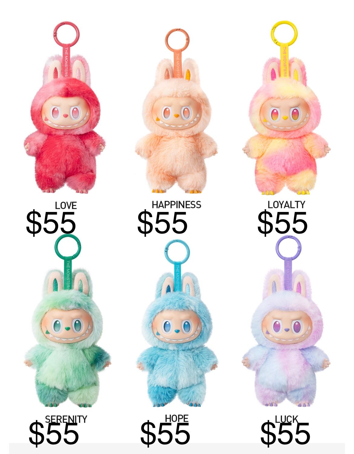 💥 100% Authentic The Monsters Big Into Energy Series Vinyl Plush Pendant Blind Box - $55 Each 💥