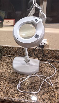 Luxo Magnifying Lamp Glass Arm Base Jewelry Reading Poor Sight Adjust Mount