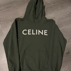 olive green celine hoodie