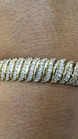 14K GOLD Diamond Bracelet 32.3 grams solid 13ct vvs Diamonds