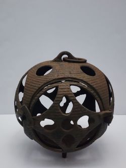 Japanese cast iron candle moon globe