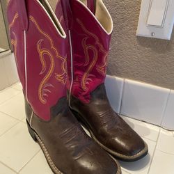 Big Girls' Western Boot Square Toe Size 6y