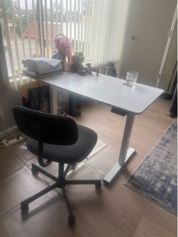 Electric Standing Desk + Office Chair Set
