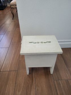 Vintage Hand Painted Step Stool Storage