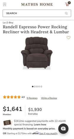 NEW La-Z-Boy Randell Power Rocking Recliner | Power Headrest & Lumbar