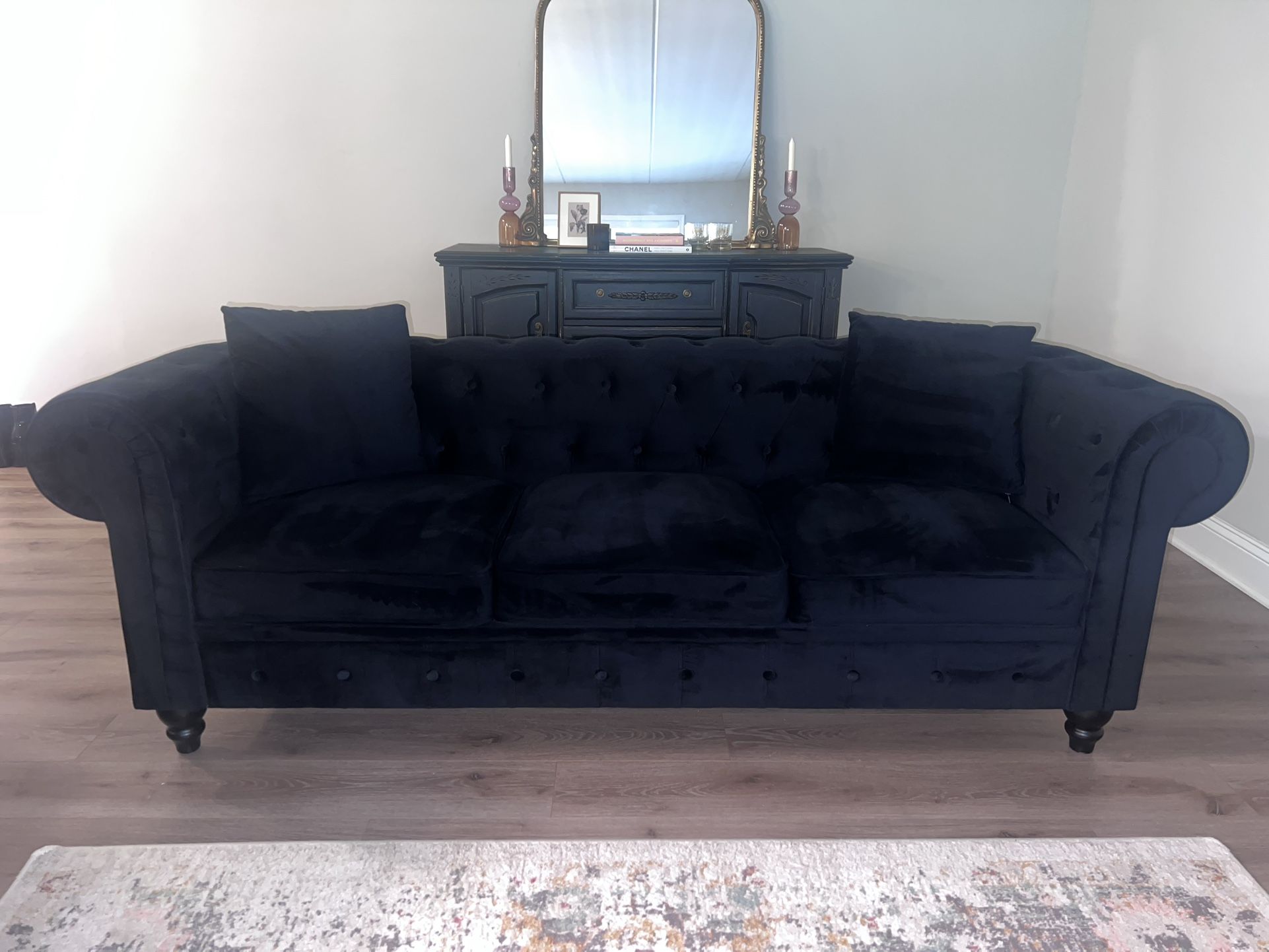 Black Velvet Couch