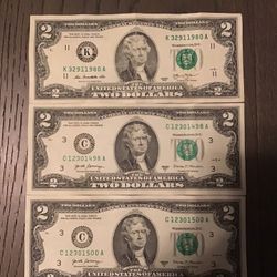 Normal $2 Bills (3 Of Them) “OFFER”