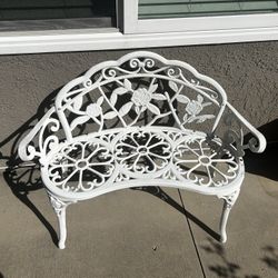 Iron White Garden Seat 