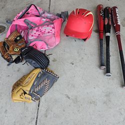 Baseball Bats Gloves Bag Backpack Helmet
