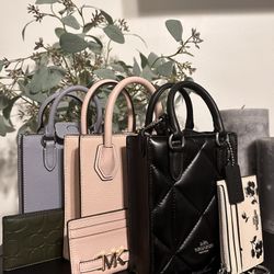 2 Coach & 1 Michael Kors Mini Bags & 3 Mini Wallets