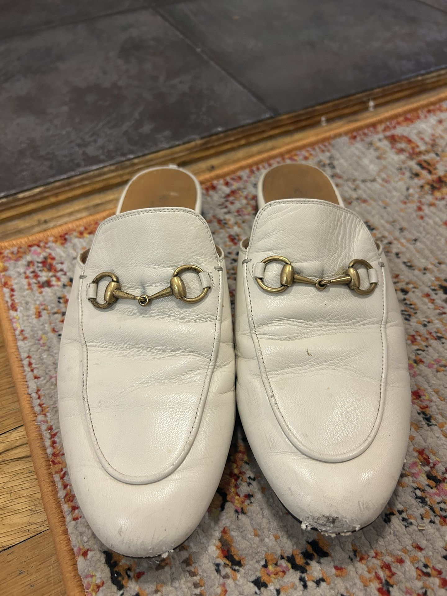 White Gucci Loafers