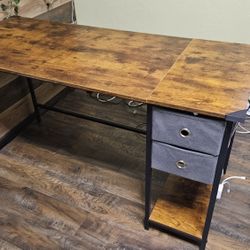 55 Inch Desk with 2 drawers and headset hook