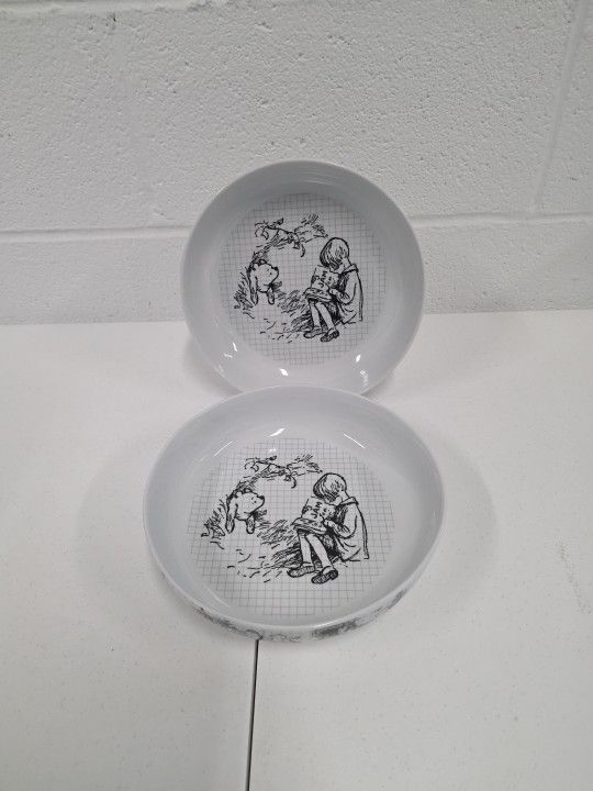 Disney Winnie the Pooh Sketchbook Dinner Bowl by Zrike Lot of 2